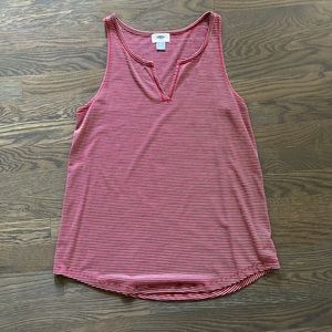 Old Navy Split Neck Red Tank